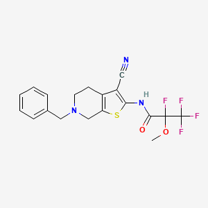 N-(6-Benzyl-3-cyano-4,5,6,7-tetrahydrothieno[2,3-c]pyridin-2-yl)-2,3,3,3-tetrafluoro-2-methoxypropanamide