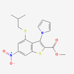 methyl 4-[(2-methylpropyl)sulfanyl]-6-nitro-3-(1H-pyrrol-1-yl)-1-benzothiophene-2-carboxylate