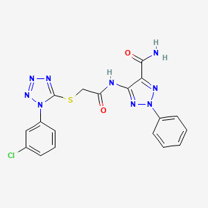 5-[({[1-(3-chlorophenyl)-1H-tetrazol-5-yl]sulfanyl}acetyl)amino]-2-phenyl-2H-1,2,3-triazole-4-carboxamide