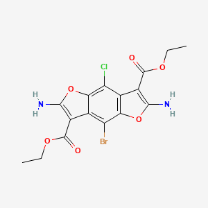 Diethyl 2,6-diamino-4-bromo-8-chlorofuro[2,3-f][1]benzofuran-3,7-dicarboxylate