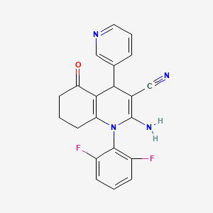 2-Amino-1-(2,6-difluorophenyl)-5-oxo-4-(pyridin-3-yl)-1,4,5,6,7,8-hexahydroquinoline-3-carbonitrile