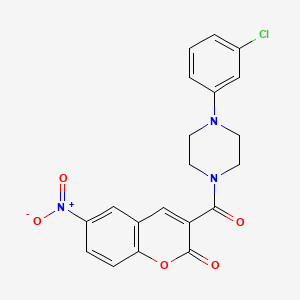 3-{[4-(3-chlorophenyl)piperazin-1-yl]carbonyl}-6-nitro-2H-chromen-2-one