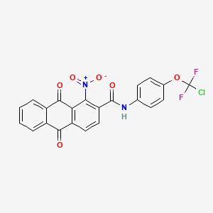 molecular formula C22H11ClF2N2O6 B11506200 N-{4-[chloro(difluoro)methoxy]phenyl}-1-nitro-9,10-dioxo-9,10-dihydroanthracene-2-carboxamide 