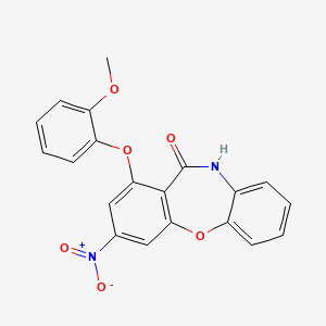 molecular formula C20H14N2O6 B11506221 1-(2-methoxyphenoxy)-3-nitrodibenzo[b,f][1,4]oxazepin-11(10H)-one 