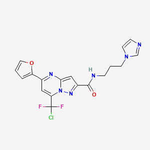 7-[chloro(difluoro)methyl]-5-(furan-2-yl)-N-[3-(1H-imidazol-1-yl)propyl]pyrazolo[1,5-a]pyrimidine-2-carboxamide