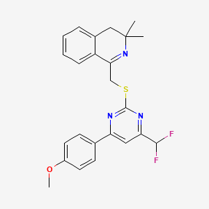 1-({[4-(Difluoromethyl)-6-(4-methoxyphenyl)pyrimidin-2-yl]sulfanyl}methyl)-3,3-dimethyl-3,4-dihydroisoquinoline