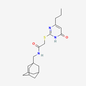 molecular formula C20H29N3O2S B11506298 N-[(Adamantan-1-YL)methyl]-2-[(4-hydroxy-6-propylpyrimidin-2-YL)sulfanyl]acetamide 