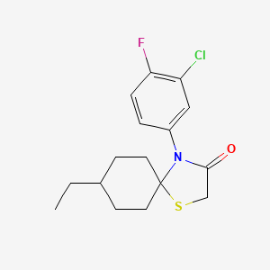 4-(3-Chloro-4-fluorophenyl)-8-ethyl-1-thia-4-azaspiro[4.5]decan-3-one