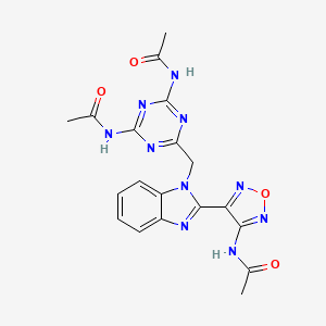 molecular formula C19H18N10O4 B11506310 N,N'-[6-({2-[4-(acetylamino)-1,2,5-oxadiazol-3-yl]-1H-benzimidazol-1-yl}methyl)-1,3,5-triazine-2,4-diyl]diacetamide 