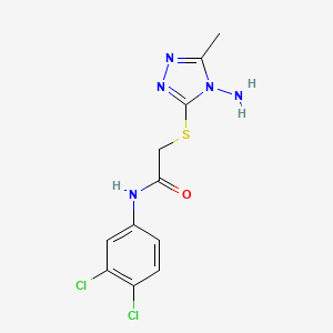 molecular formula C11H11Cl2N5OS B11506324 2-[(4-amino-5-methyl-4H-1,2,4-triazol-3-yl)sulfanyl]-N-(3,4-dichlorophenyl)acetamide 