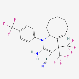 2-Amino-4,4-bis-trifluoromethyl-1-(4-trifluoromethyl-phenyl)-1,4,6,7,8,9,10,10a-octahydro-cycloocta[b]pyridine-3-carbonitrile