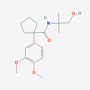 1-(3,4-dimethoxyphenyl)-N-(1-hydroxy-2-methylpropan-2-yl)cyclopentane-1-carboxamide