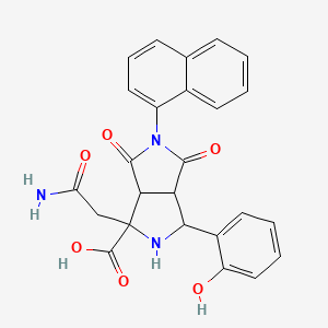 molecular formula C25H21N3O6 B11506354 1-(2-Amino-2-oxoethyl)-3-(2-hydroxyphenyl)-5-(naphthalen-1-yl)-4,6-dioxooctahydropyrrolo[3,4-c]pyrrole-1-carboxylic acid 