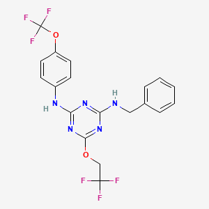 N-benzyl-6-(2,2,2-trifluoroethoxy)-N'-[4-(trifluoromethoxy)phenyl]-1,3,5-triazine-2,4-diamine