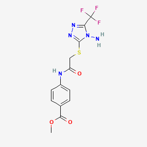 molecular formula C13H12F3N5O3S B11506377 methyl 4-[({[4-amino-5-(trifluoromethyl)-4H-1,2,4-triazol-3-yl]sulfanyl}acetyl)amino]benzoate CAS No. 325994-97-6