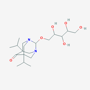 1-O-(5,7-Diisopropyl-6-oxo-1,3-diazatricyclo[3.3.1.1~3,7~]dec-2-YL)pentitol