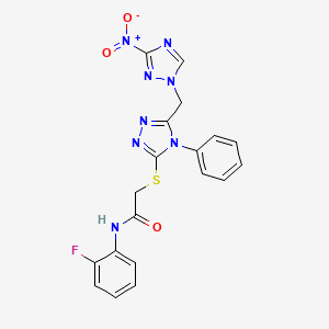 N-(2-fluorophenyl)-2-({5-[(3-nitro-1H-1,2,4-triazol-1-yl)methyl]-4-phenyl-4H-1,2,4-triazol-3-yl}sulfanyl)acetamide