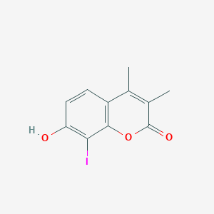 molecular formula C11H9IO3 B11506410 7-hydroxy-8-iodo-3,4-dimethyl-2H-chromen-2-one 