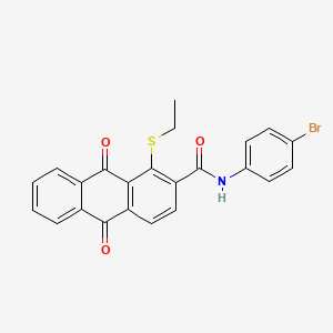 molecular formula C23H16BrNO3S B11506422 N-(4-bromophenyl)-1-(ethylsulfanyl)-9,10-dioxo-9,10-dihydroanthracene-2-carboxamide 