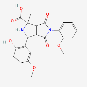 3-(2-Hydroxy-5-methoxyphenyl)-5-(2-methoxyphenyl)-1-methyl-4,6-dioxooctahydropyrrolo[3,4-c]pyrrole-1-carboxylic acid