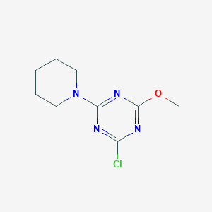 molecular formula C9H13ClN4O B11506440 1,3,5-Triazine, 2-chloro-4-methoxy-6-(1-piperidinyl)- 