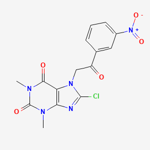 8-chloro-1,3-dimethyl-7-[2-(3-nitrophenyl)-2-oxoethyl]-3,7-dihydro-1H-purine-2,6-dione