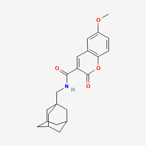 molecular formula C22H25NO4 B11506474 2H-Chromene-3-carboxamide, N-(adamantan-1-yl)methyl-6-methoxy-2-oxo- 