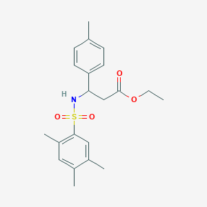 molecular formula C21H27NO4S B11506498 Ethyl 3-(4-methylphenyl)-3-{[(2,4,5-trimethylphenyl)sulfonyl]amino}propanoate 