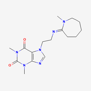 molecular formula C16H24N6O2 B11506557 1,3-dimethyl-7-(2-{[(2Z)-1-methylazepan-2-ylidene]amino}ethyl)-3,7-dihydro-1H-purine-2,6-dione 