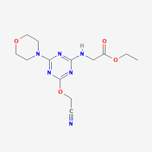 ethyl N-[4-(cyanomethoxy)-6-(morpholin-4-yl)-1,3,5-triazin-2-yl]glycinate