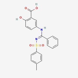 2-hydroxy-5-{[(E)-{[(4-methylphenyl)sulfonyl]imino}(phenyl)methyl]amino}benzoic acid