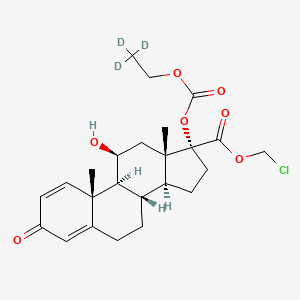 chloromethyl (8S,9S,10R,11S,13S,14S,17R)-11-hydroxy-10,13-dimethyl-3-oxo-17-(2,2,2-trideuterioethoxycarbonyloxy)-7,8,9,11,12,14,15,16-octahydro-6H-cyclopenta[a]phenanthrene-17-carboxylate