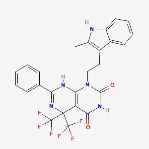 1-[2-(2-methyl-1H-indol-3-yl)ethyl]-7-phenyl-5,5-bis(trifluoromethyl)-5,8-dihydropyrimido[4,5-d]pyrimidine-2,4(1H,3H)-dione