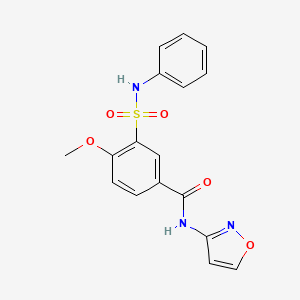 molecular formula C17H15N3O5S B11506680 4-methoxy-N-(1,2-oxazol-3-yl)-3-(phenylsulfamoyl)benzamide 