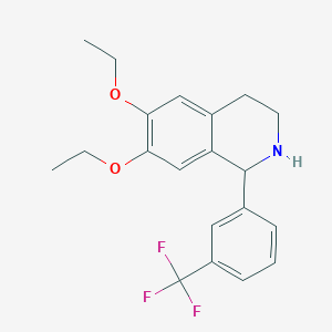 molecular formula C20H22F3NO2 B11506683 6,7-Diethoxy-1-[3-(trifluoromethyl)phenyl]-1,2,3,4-tetrahydroisoquinoline 