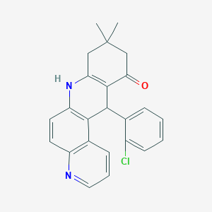 12-(2-chlorophenyl)-9,9-dimethyl-8,9,10,12-tetrahydrobenzo[b][4,7]phenanthrolin-11(7H)-one