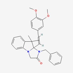 molecular formula C29H30N2O3 B11506700 1-Benzyl-9A-[(1Z)-2-(3,4-dimethoxyphenyl)ethenyl]-9,9-dimethyl-1H,2H,3H,9H,9AH-imidazo[1,2-A]indol-2-one 