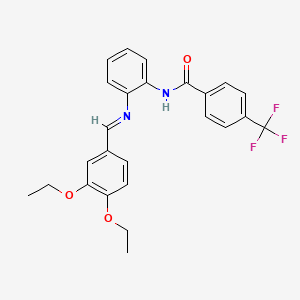 molecular formula C25H23F3N2O3 B11506708 N-(2-{[(Z)-(3,4-diethoxyphenyl)methylidene]amino}phenyl)-4-(trifluoromethyl)benzamide 