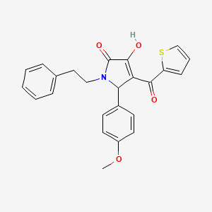 molecular formula C24H21NO4S B11506721 3-hydroxy-5-(4-methoxyphenyl)-1-(2-phenylethyl)-4-(thiophen-2-ylcarbonyl)-1,5-dihydro-2H-pyrrol-2-one 