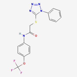 2-[(1-phenyl-1H-1,2,3,4-tetrazol-5-yl)sulfanyl]-N-[4-(trifluoromethoxy)phenyl]acetamide