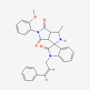 5'-(2-methoxyphenyl)-3'-methyl-1-[(2Z)-3-phenylprop-2-en-1-yl]-3a',6a'-dihydro-2'H-spiro[indole-3,1'-pyrrolo[3,4-c]pyrrole]-2,4',6'(1H,3'H,5'H)-trione