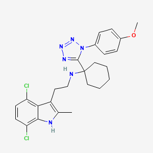 N-[2-(4,7-dichloro-2-methyl-1H-indol-3-yl)ethyl]-1-[1-(4-methoxyphenyl)-1H-tetrazol-5-yl]cyclohexanamine