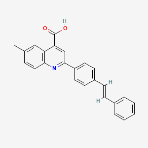 6-methyl-2-{4-[(E)-2-phenylethenyl]phenyl}quinoline-4-carboxylic acid