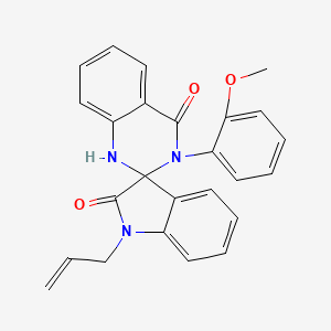 molecular formula C25H21N3O3 B11506782 3'-(2-methoxyphenyl)-1-(prop-2-en-1-yl)-1'H-spiro[indole-3,2'-quinazoline]-2,4'(1H,3'H)-dione 