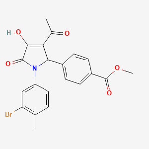 molecular formula C21H18BrNO5 B11506810 methyl 4-[3-acetyl-1-(3-bromo-4-methylphenyl)-4-hydroxy-5-oxo-2,5-dihydro-1H-pyrrol-2-yl]benzoate 