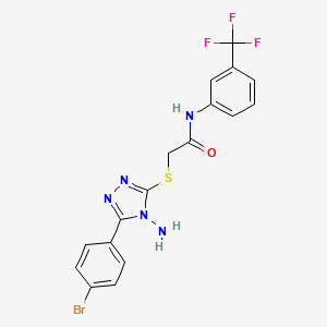 molecular formula C17H13BrF3N5OS B11506816 2-{[4-amino-5-(4-bromophenyl)-4H-1,2,4-triazol-3-yl]sulfanyl}-N-[3-(trifluoromethyl)phenyl]acetamide 