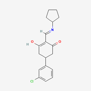 5-(3-Chlorophenyl)-2-[(cyclopentylamino)methylidene]cyclohexane-1,3-dione