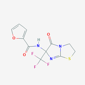 N-[5-oxo-6-(trifluoromethyl)-2,3,5,6-tetrahydroimidazo[2,1-b][1,3]thiazol-6-yl]-2-furamide