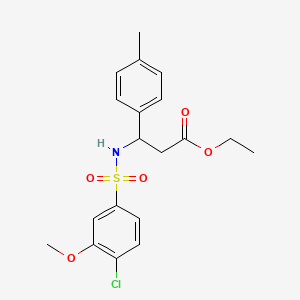 Ethyl 3-{[(4-chloro-3-methoxyphenyl)sulfonyl]amino}-3-(4-methylphenyl)propanoate