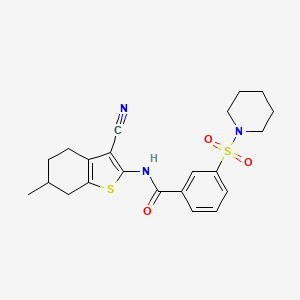 N-(3-cyano-6-methyl-4,5,6,7-tetrahydro-1-benzothiophen-2-yl)-3-(piperidin-1-ylsulfonyl)benzamide